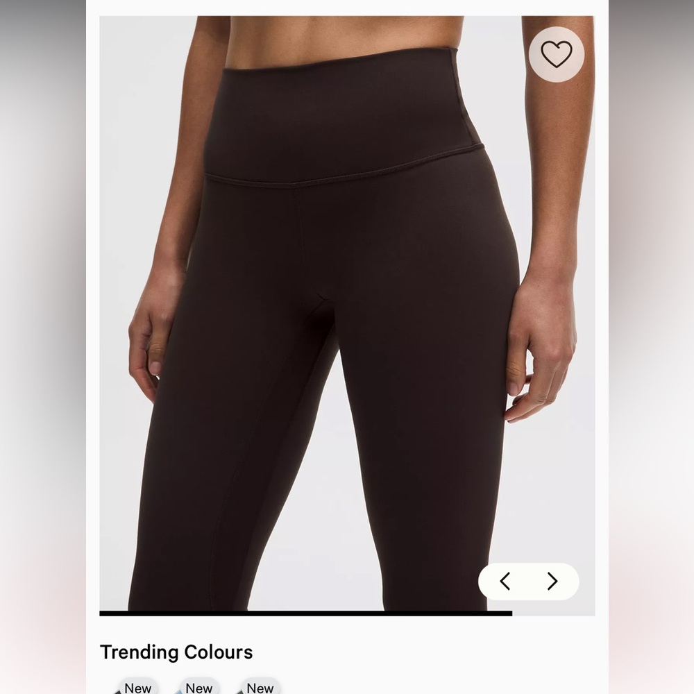 brand new women’s lulu lemon align high rise pant 28” sz 18 color java